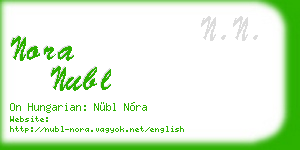 nora nubl business card