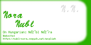 nora nubl business card